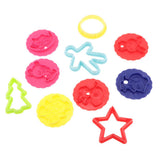 Maxbell 10 Pieces of Plastic 3D Dough Clay Cookie Mold Set Kids Educational Toy Gift
