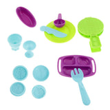 Maxbell 13 Pieces of Plastic 3D Dough Clay Plate Mold Tableware Set Kids Toy Gift