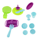 Maxbell 13 Pieces of Plastic 3D Dough Clay Plate Mold Tableware Set Kids Toy Gift