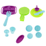 Maxbell 13 Pieces of Plastic 3D Dough Clay Plate Mold Tableware Set Kids Toy Gift