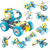 Maxbell 102Pcs DIY Electric Assemble 10 in 1 Take Apart Vehicle Building Blocks Set