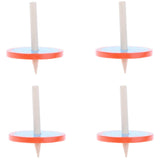 Maxbell 4Pcs Wooden Spinning Tops w/ Flower Pattern Kids Game Toy Gift - Orange