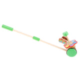 Maxbell Cute Cartoon Wooden Trolley Push and Pull Walking Toy for Baby Toddler