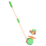 Maxbell Cute Cartoon Wooden Trolley Push and Pull Walking Toy for Baby Toddler