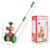 Maxbell Cute Cartoon Wooden Trolley Push and Pull Walking Toy for Baby Toddler