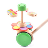 Maxbell Cute Cartoon Wooden Trolley Push and Pull Walking Toy for Baby Toddler