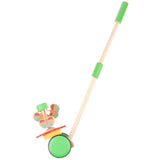 Maxbell Cute Cartoon Wooden Trolley Push and Pull Walking Toy for Baby Toddler
