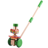 Maxbell Cute Cartoon Wooden Trolley Push and Pull Walking Toy for Baby Toddler
