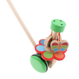 Maxbell Cute Cartoon Wooden Trolley Push and Pull Walking Toy for Baby Toddler