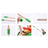 Maxbell Cute Cartoon Wooden Trolley Push and Pull Walking Toy for Baby Toddler