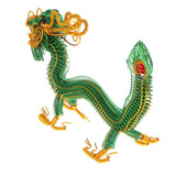 Max Handcrafted Chinese Dragon Model Metal Crafts Desk Ornament - Green
