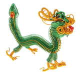 Max Handcrafted Chinese Dragon Model Metal Crafts Desk Ornament - Green