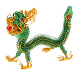 Max Handcrafted Chinese Dragon Model Metal Crafts Desk Ornament - Green