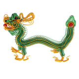 Max Handcrafted Chinese Dragon Model Metal Crafts Desk Ornament - Green