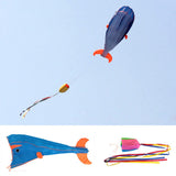 Maxbell Blue Dolphin Frameless Soft Parafoil Kite for Kids & Adults Park Beach Play