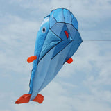 Maxbell Blue Dolphin Frameless Soft Parafoil Kite for Kids & Adults Park Beach Play