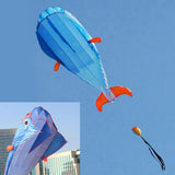 Maxbell Blue Dolphin Frameless Soft Parafoil Kite for Kids & Adults Park Beach Play