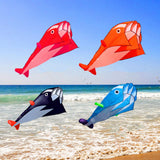 Maxbell Blue Dolphin Frameless Soft Parafoil Kite for Kids & Adults Park Beach Play