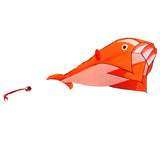 Maxbell Orange Dolphin Frameless Soft Parafoil Kite for Kids Adults Park Beach Play