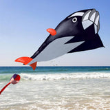 Maxbell Black Dolphin Frameless Soft Parafoil Kite for Kids & Adults Park Beach Play