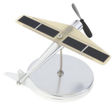 Maxbell Metalwork Solar Powered Propeller Rotating Plane Car Ornament Showcase Model Business Gift –Black