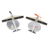 Maxbell Metalwork Solar Powered Propeller Rotating Plane Car Ornament Showcase Model Business Gift –Black