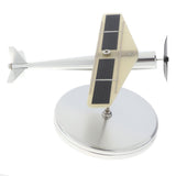 Maxbell Metalwork Solar Powered Propeller Rotating Plane Car Ornament Showcase Model Business Gift –Black