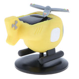 Maxbell Creative Solar Powered Propeller Rotating Helicopter Car Ornament Yellow