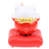 Maxbell Solar Power Nodding Fortune Cat Dancing Animal Doll Kids Toy Home Decor E 2
