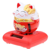 Maxbell Solar Power Nodding Fortune Cat Dancing Animal Doll Kids Toy Home Decor E 2