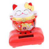 Maxbell Solar Power Nodding Fortune Cat Dancing Animal Doll Kids Toy Home Decor E 2