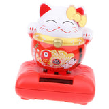 Maxbell Solar Power Nodding Fortune Cat Dancing Animal Doll Kids Toy Home Decor E 2