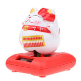 Maxbell Solar Power Nodding Fortune Cat Animal Model Doll Kids Toy Home Decor D 2