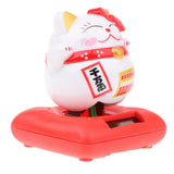 Maxbell Solar Power Nodding Fortune Cat Animal Model Doll Kids Toy Home Decor D 2