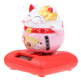 Maxbell Solar Power Nodding Fortune Cat Animal Figure Doll Kids Toy Home Decor C 1
