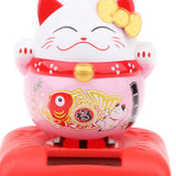 Maxbell Solar Power Nodding Fortune Cat Animal Figure Doll Kids Toy Home Decor C 1
