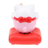 Maxbell Solar Power Nodding Fortune Cat Animal Figure Doll Kids Toy Home Decor C 1
