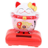 Maxbell Solar Power Nodding Fortune Cat Animal Figure Doll Kids Toy Home Decor C 1