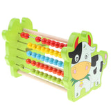 Maxbell 2 in 1 Kid Wooden Abacus Bead Maze Xylophone Music Developmental Toy Cow