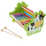 Maxbell 2 in 1 Kid Wooden Abacus Bead Maze Xylophone Music Developmental Toy Cow