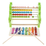 Maxbell 2 in 1 Kid Wooden Abacus Bead Maze Xylophone Music Developmental Toy Cow