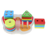 Maxbell Wooden Geometric Block Shapes Puzzle Stacking Montessori Intelligence Toys