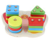 Maxbell Wooden Geometric Block Shapes Puzzle Stacking Montessori Intelligence Toys