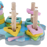 Maxbell Wooden Cartoon Elephant Shape Matching Building Blocks Kids Educational Toy