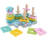 Maxbell Wooden Cartoon Elephant Shape Matching Building Blocks Kids Educational Toy