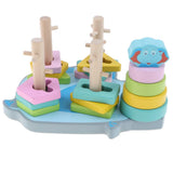 Maxbell Wooden Cartoon Elephant Shape Matching Building Blocks Kids Educational Toy