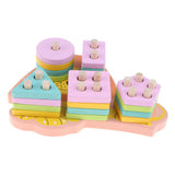 Maxbell Wooden Cartoon Lion Shape Match Building Blocks Kids Early Educational Toy