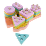 Maxbell Wooden Cartoon Lion Shape Match Building Blocks Kids Early Educational Toy