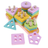 Maxbell Wooden Cartoon Lion Shape Match Building Blocks Kids Early Educational Toy