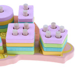 Maxbell Wooden Cartoon Lion Shape Match Building Blocks Kids Early Educational Toy